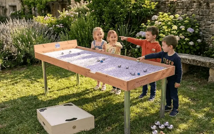Jeu de baby-pétanque gonflable pour kermesse et animation